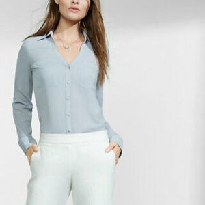 Express Grey Portofino Shirt button up studs Med